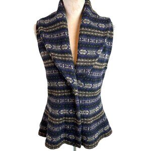 Vtg Ralph Lauren Cashmere Wool Sweater Vest Black/Multi Southwest Fair Isle L